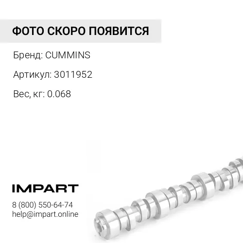 3011952 Заглушка распредвала Cummins NH/NT 855 -20- 100% оригинал CUMMINS