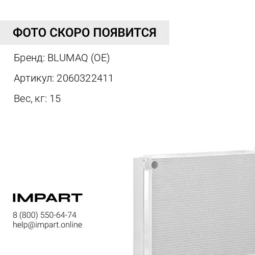 2060322411 СЕРДЕЧНИК В СБОРЕ. РАДИАТОР BLUMAQ (OE)