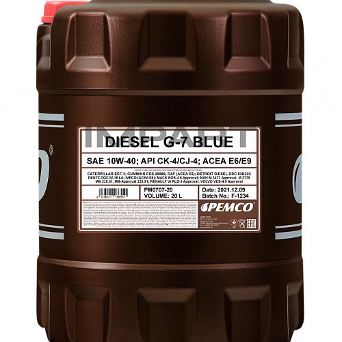 Масло моторное DIESEL G-7 PEMCO 10W-40 UHPD (20 литров)