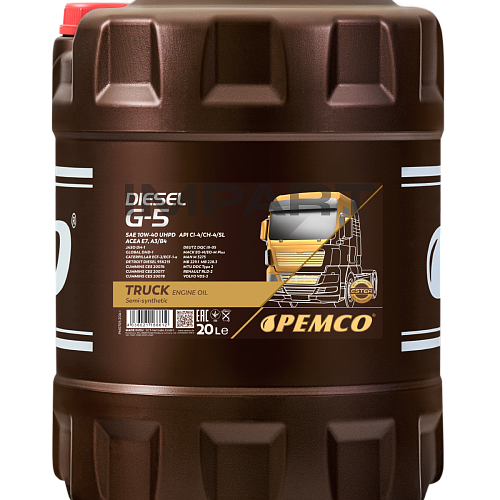 Масло моторное DIESEL G-5 PEMCO 10W-40 UHPD (20 литров)